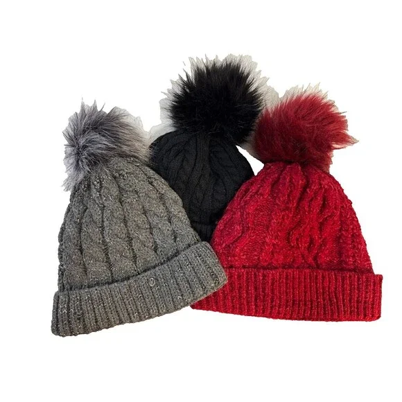 Lot of 4 Women's Winter Beanie Hats One Size - Picture 16 of 16